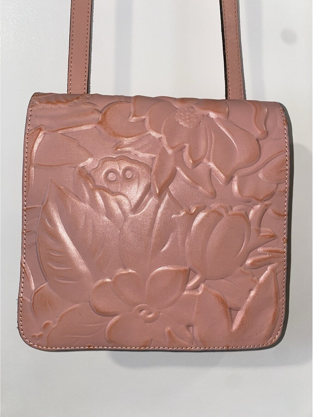 PATRICIA NASH Leather Collection Granada Floral Crossbody Blush, Pink - Picture 2 of 9